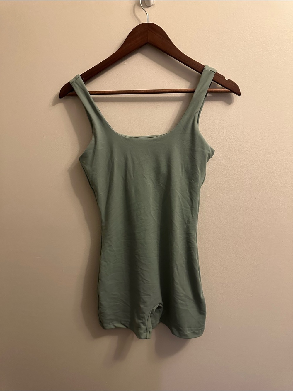 Scoop Neck Bodysuit Tank in Sage Green